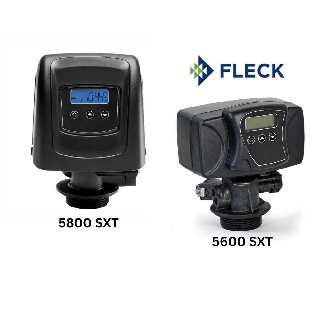 The Pentair Fleck 5810SXT high-performance water softener control valve.